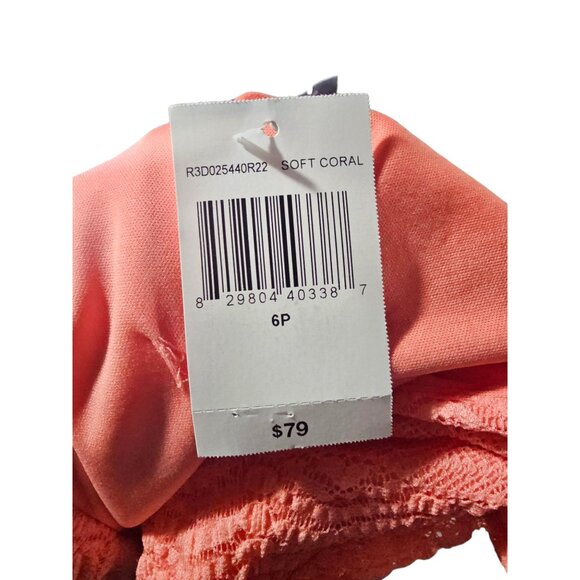 Coral Stretch Lace Bias Handkerchief Hem Casual Dress - NWT Rabbit Rabbit Rabbit - Picture 9 of 10